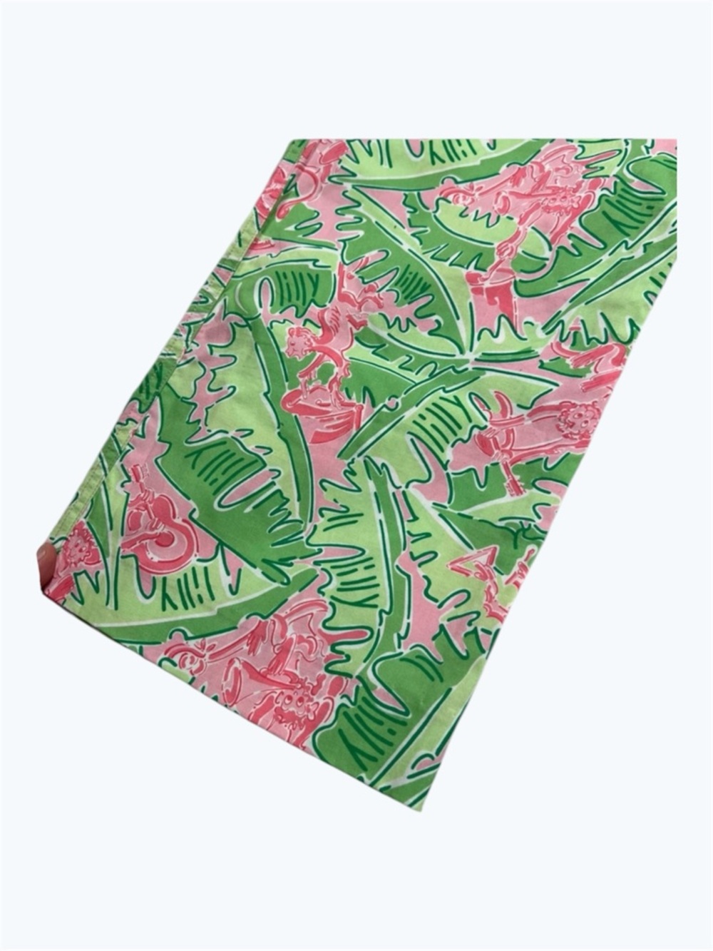 Lilly Pulitzer Pink and Green Tropical Monkey Capri Pants    NWOT    size 10 - Picture 8 of 12